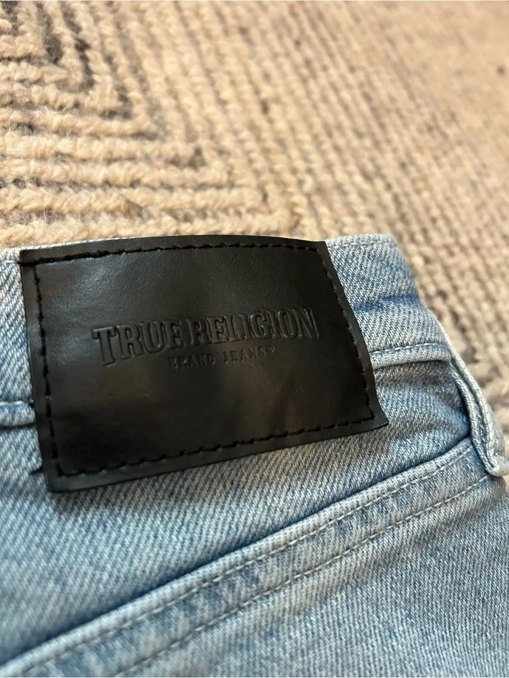 True Religion Danny Tapered Light Blue Denim Men’s Shorts Size 40